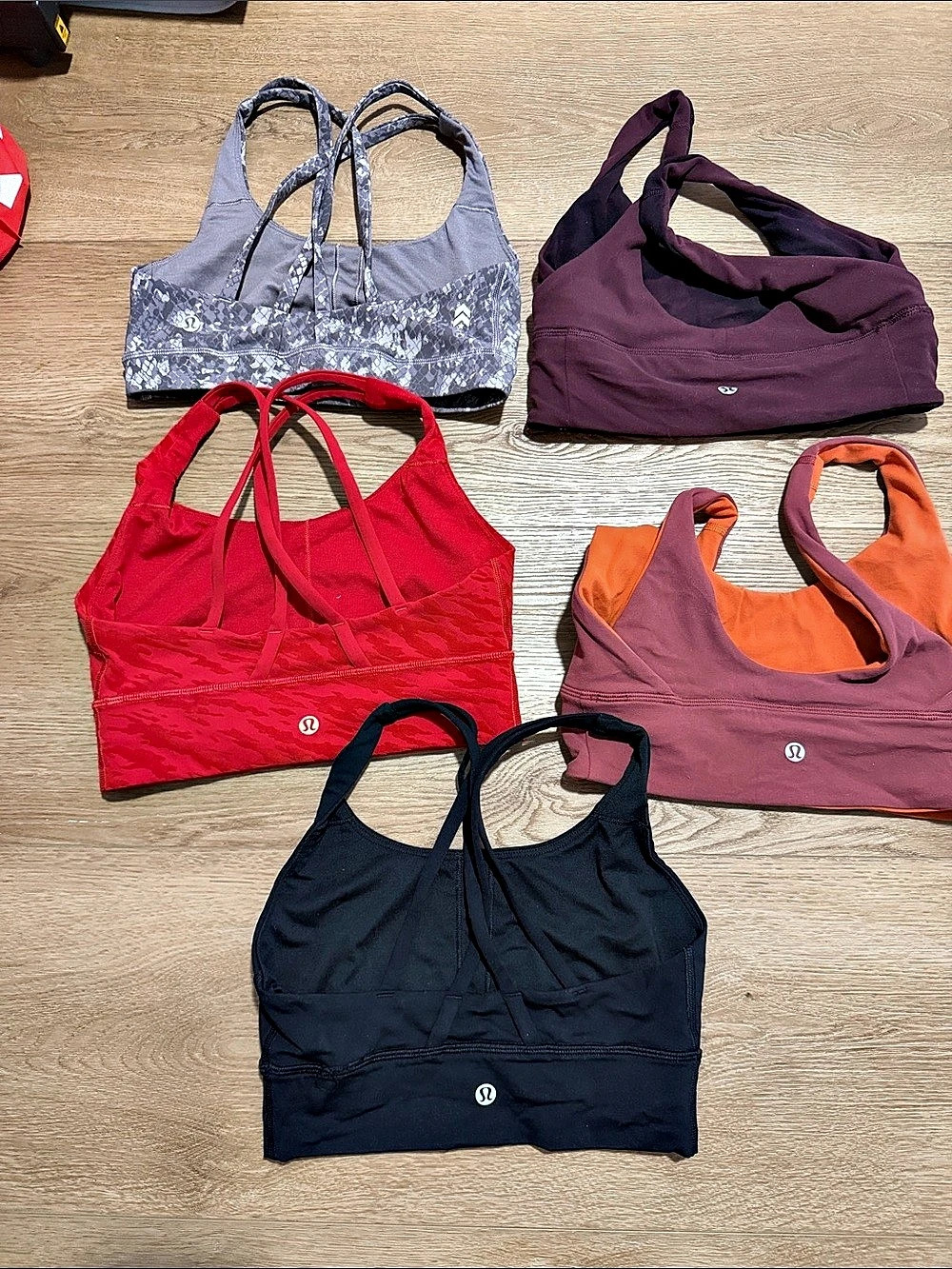 lululemon Free to Be Wild Bra *Long Line Sports Bra Set Red & Purple